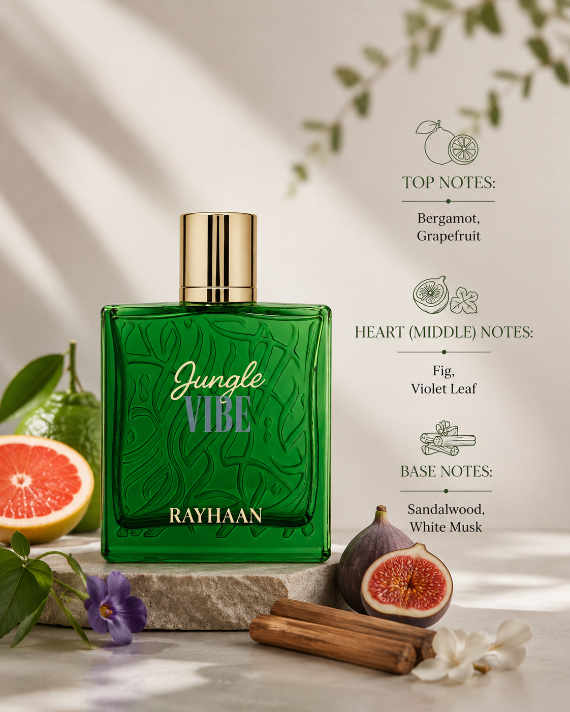 Rayhaan Jungle Vibe green vacation summer perfume unisex